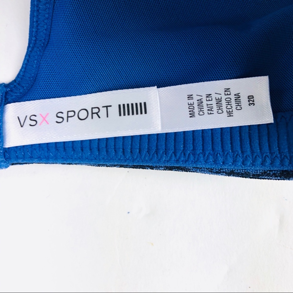 VSX Victorias Secret Sports Bra 32D Blue Padded - Picture 3 of 3